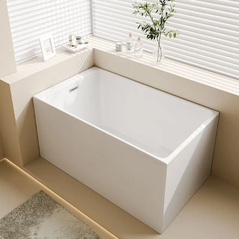 Acrylic bathtub seamless deepening integrated Japanese-style small apartment bath independent deep bubble seat mini bath basin