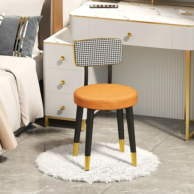 Dressing Stool Backrest Makeup Chair Girl Dormitory Ins Home Sedentary Durable Furniture Ottomans Dining Chair Living Room Pouf