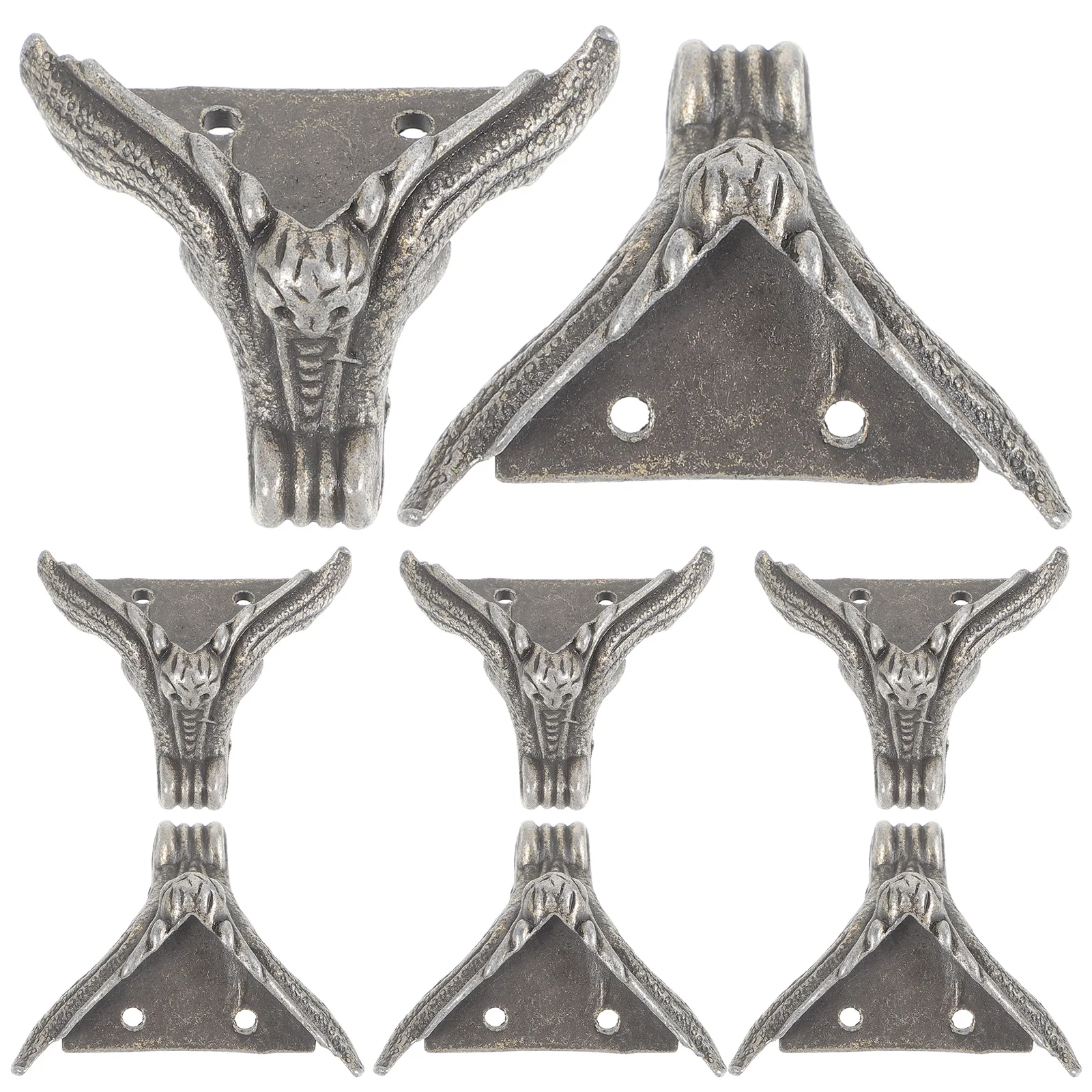 8 Stuks Houten Doos Voeten Kleine Maat 25x33mm Brons Zinklegering Meubelpoten Decoratieve Ondersteuning voor banken Stoelen Ottomanen