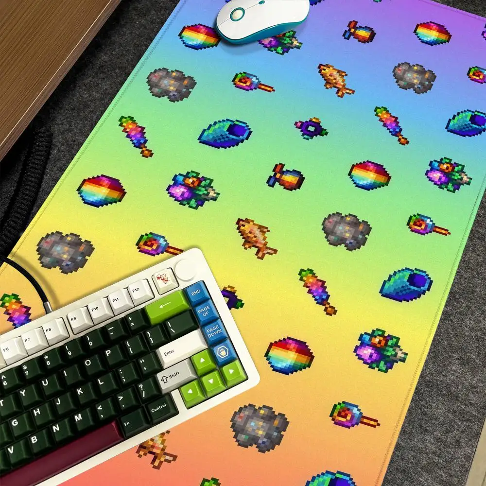 Spiel S-Stardew Valley Mauspad Xxl Computer Große Größe Rutschfeste Gamer Tastatur 90x40cm Art Design HD Schreibtischunterlage