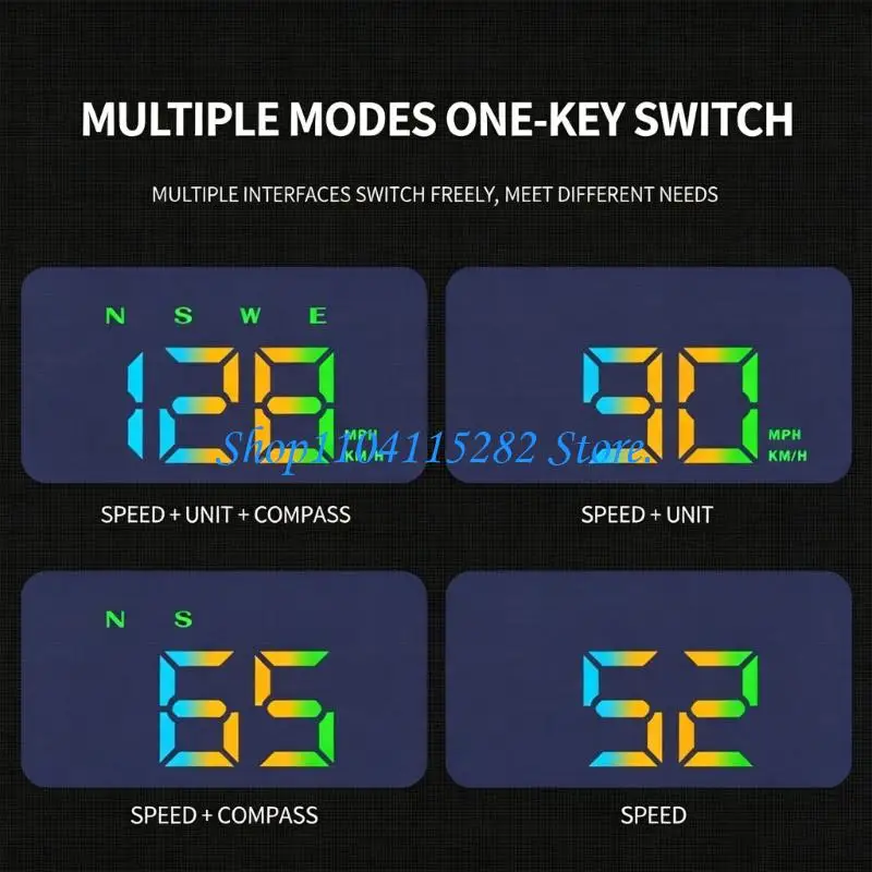  Intelligent Vehicle Heads Up Display with Colorful Screen Speed Alert System & Auto Power On Off for Safety Notifications