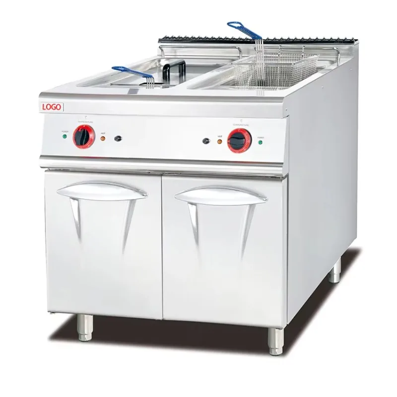 

Heavy-Duty Stainless Steel Electric Deep Fryer With Cabinet | Commercial Grade For Chicken, Fish & Chips