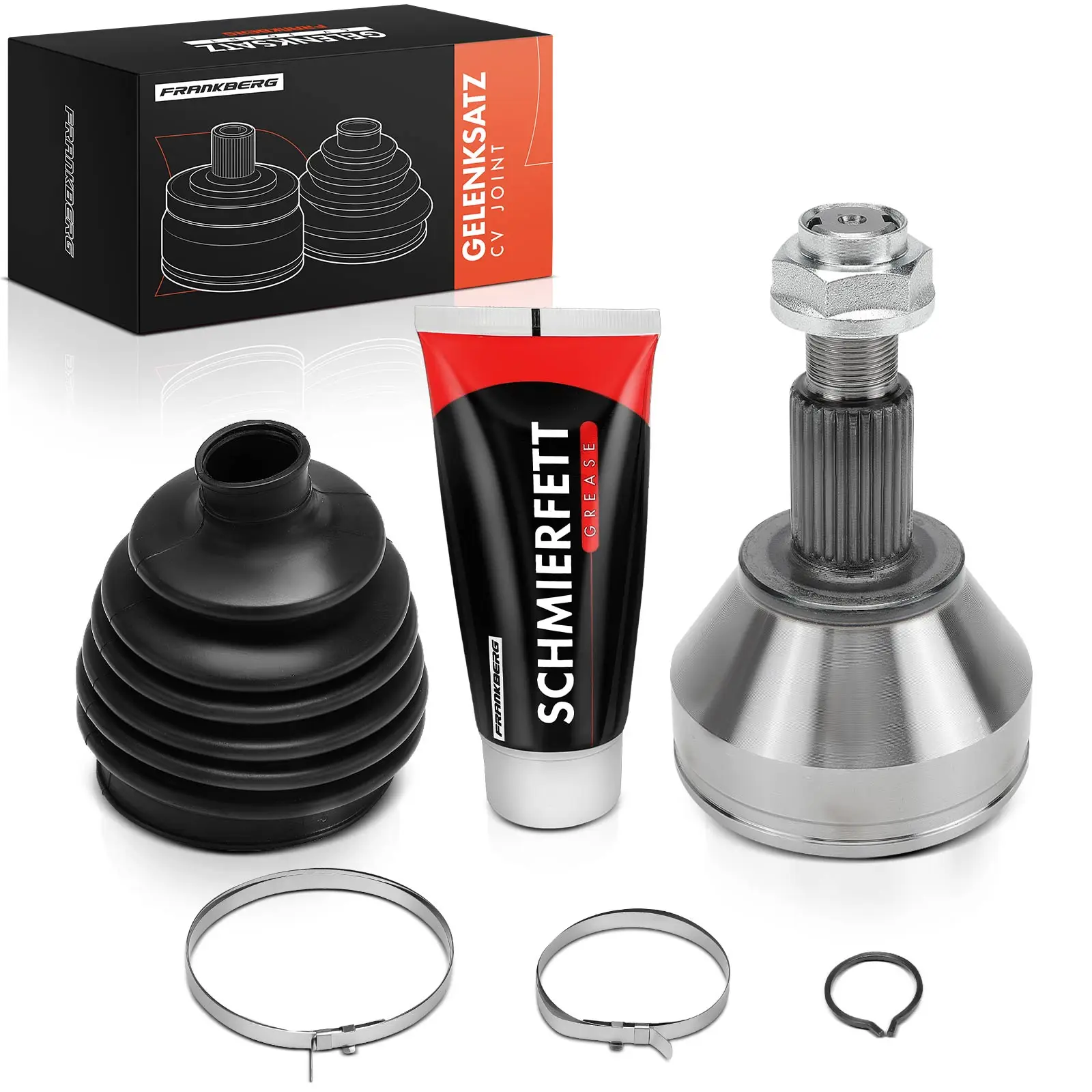 Frankberg 1x aandrijfas-gewrichtset vooras voor Alfa Romeo 159 Brera Spider 939 2005-2011 46308235 46308798 46308710