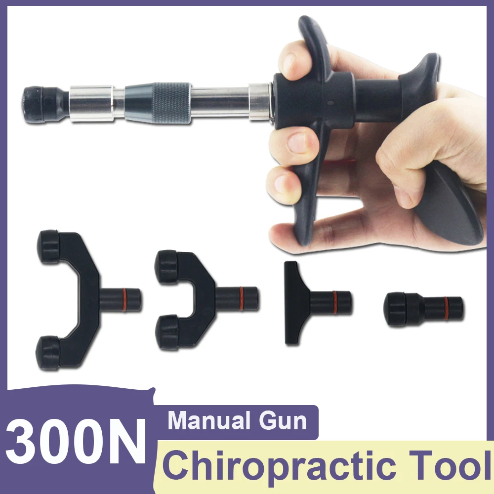 

300N Chiropractic Adjusting Tool 4 Heads Therapy Spinal Correction For Adjustable Intensity Body Relax Massage Manual Gun