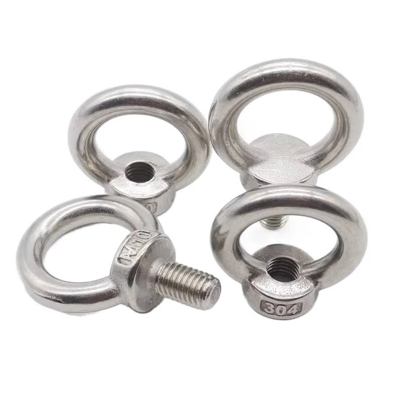 M8-M30 304 Stainless Steel Fine Thread Lifting Eyebolt / DIN580 Ring Eye Bolt for Marine Rigging A2-70