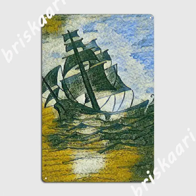 Sailing Boat Metal Plaque Poster Plates Party Wall Pub Create Tin Sign Poster