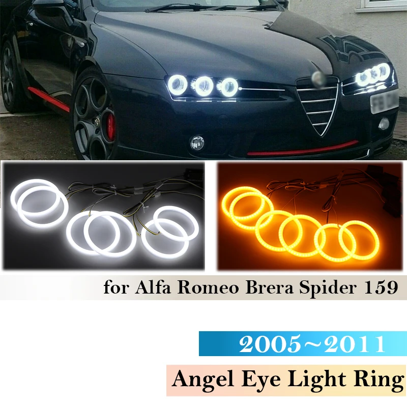 

Для Alfa Romeo Brera Spider 159 2005 ~ 2011 SMD Хлопковый светильник Angel Eye Halo Кольцевой светильник фары DRL Указатель поворота 2010 2009 2008