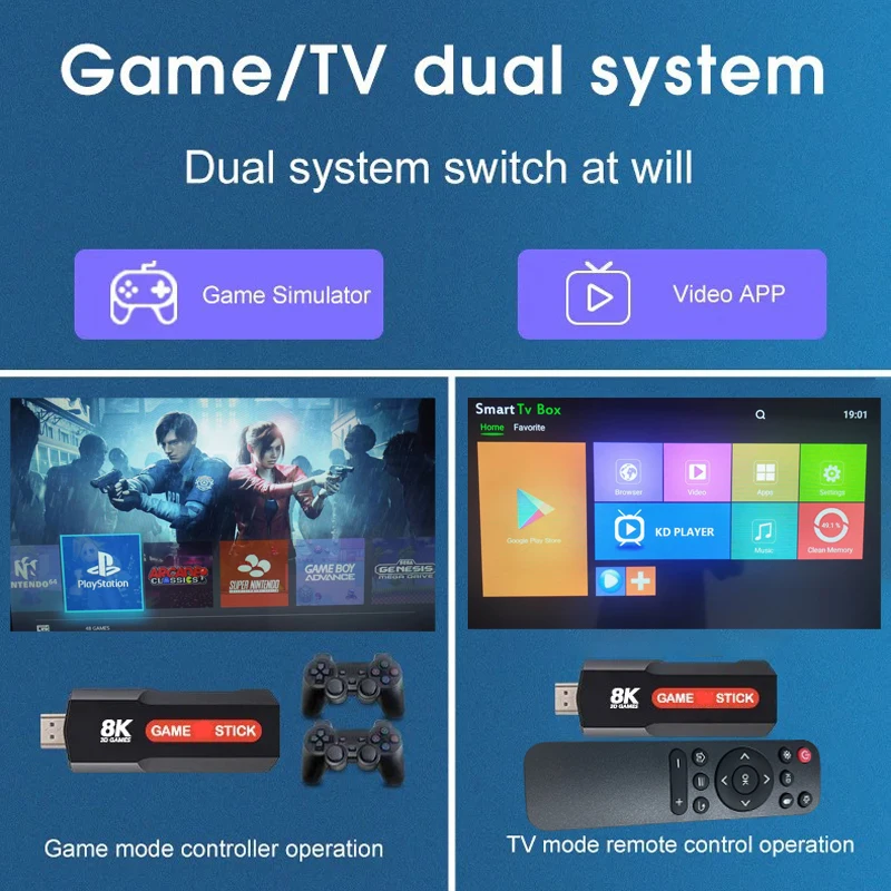 X2 Game TV Stick TV Box 10000+ gaming HD 8K 4G WiFi high-definition retro videogameconsole draadloze simulator PK Q9 Stick