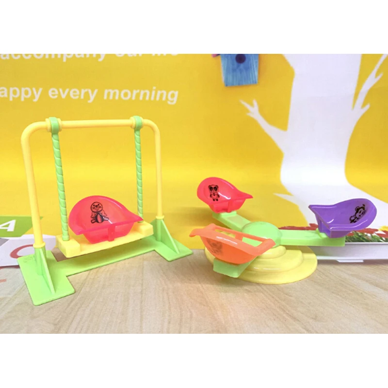 Girl Play Dollhouse Amusement Park For Doll Park Swing Accessories