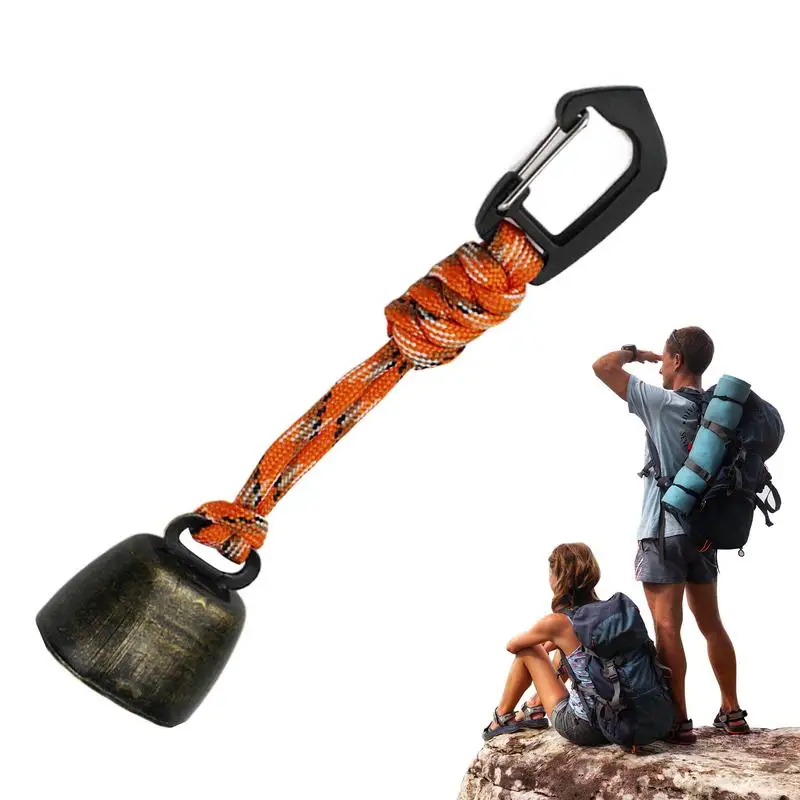 Bear Bell Outdoor Metal Bell Pendant Camping Bear Protection Bell Backpack Accessory with Mute Function Hiking Emergency Gear