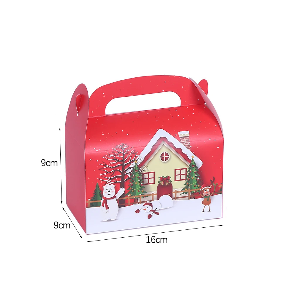 4Pcs Christmas Gift Box Cake Cupcake Muffin Box Kraft Paper Cookie Santa Claus Snowman Xmas Tree for Christmas Packing Decor