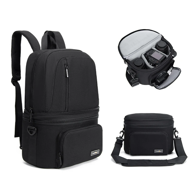 Professional DSLR Camera Backpack Detachable Shoulder Bag Case for Nikon Canon Sony Camera Lens Tripod Travel Photography Bags