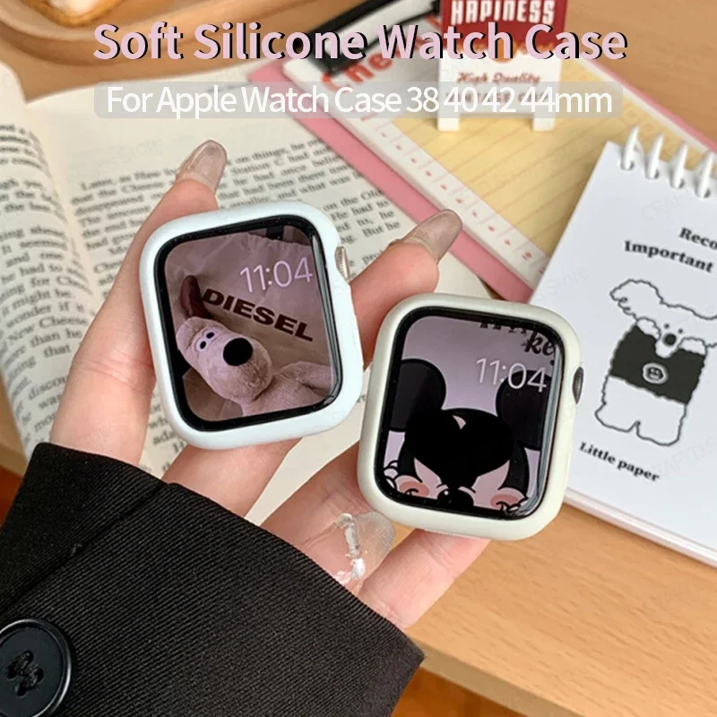 

Candy Silicone Case for Apple Watch 42mm 40mm 38mm 44mm Soft Sport Matte Cover for IWatch Series 10 Se 6 5 4 3 Protector Bumper