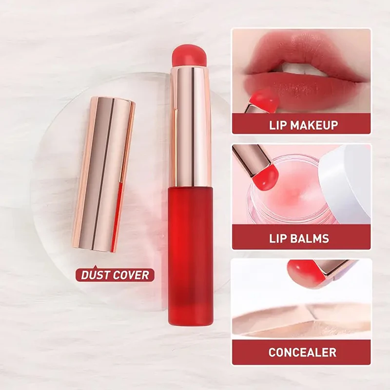 Pincel corrector de silicona para labios, brocha portátil multifunción para bálsamo labial, herramienta de belleza para arte de uñas