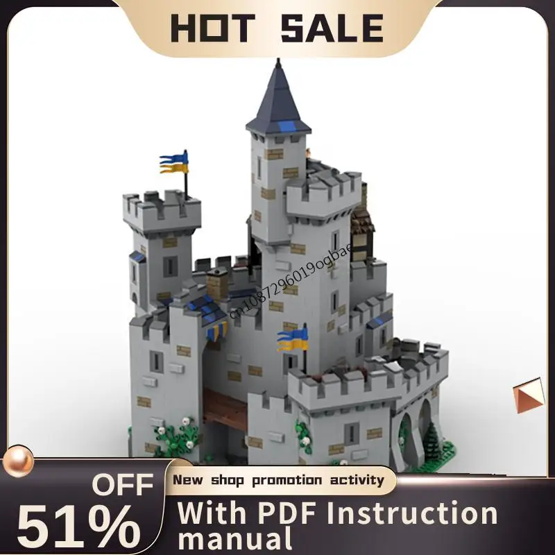 

Новинка, 3381 шт., Moc, европейский средневековый вид на улицу, черные соколы, модель замка, здание, творческие идеи «сделай сам», детские игрушки, подарок на день рождения, блок