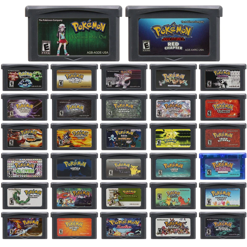 

32 Bit Video Games Console Card Pokemon GBA Game Cartridge Red Chapter Glazed Pearl Shiny Gold Vega Infernal Legend