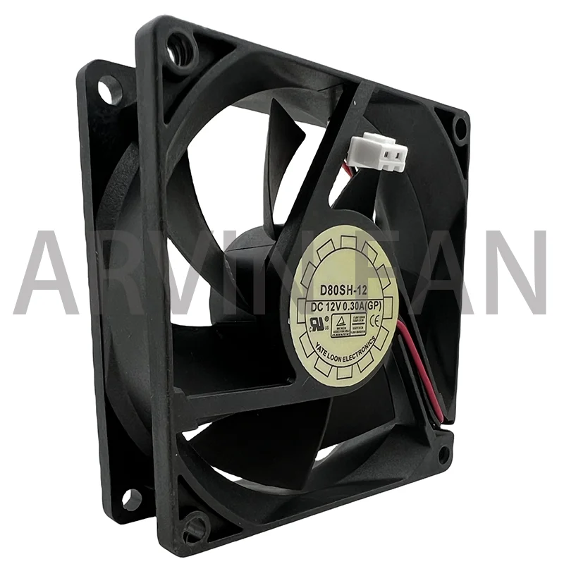 Kipas pendingin 80mm asli, 8cm 12V D80SH-12 8025 Fan 0,18a 8CM 12V kabinet senyap kipas pendingin catu daya