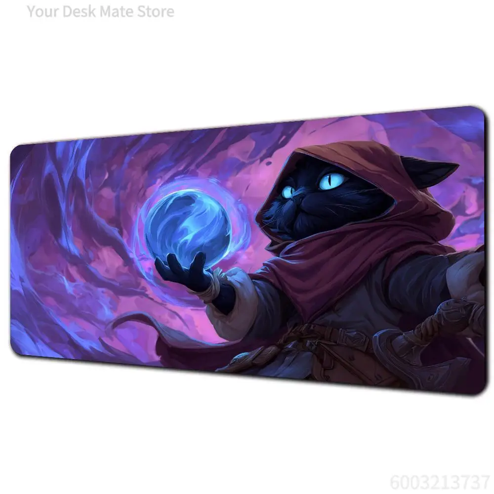 Magic black cat and crystal ball MTG Playmat Magic Card Battle Mat 35X60CM tapete magic mtg Non-Slip Durable Stitched Edge