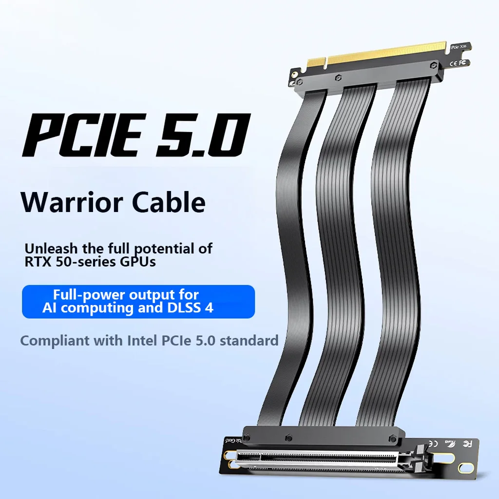 PCI‑E 5.0 X16 GPU Riser Cable 64GB/s High‑Speed 90 Degree Vertical Graphics Card Extension Cable For ITX ATX Gaming PC Case Mod