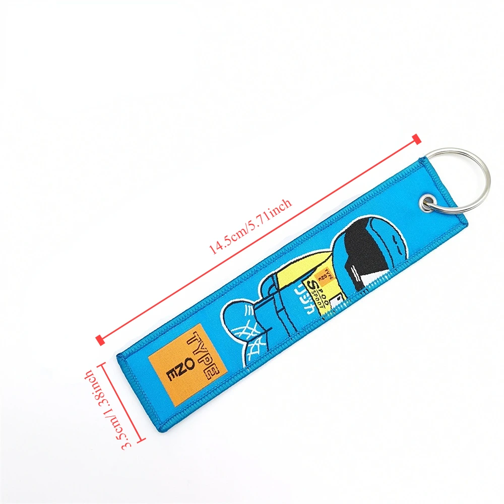 Bordado Nylon Car Keychain, Corrida Estilo Cultura, Personalizado Chaveiro, Corrente Chave Da Motocicleta, NOS, Honda Civic, JDM