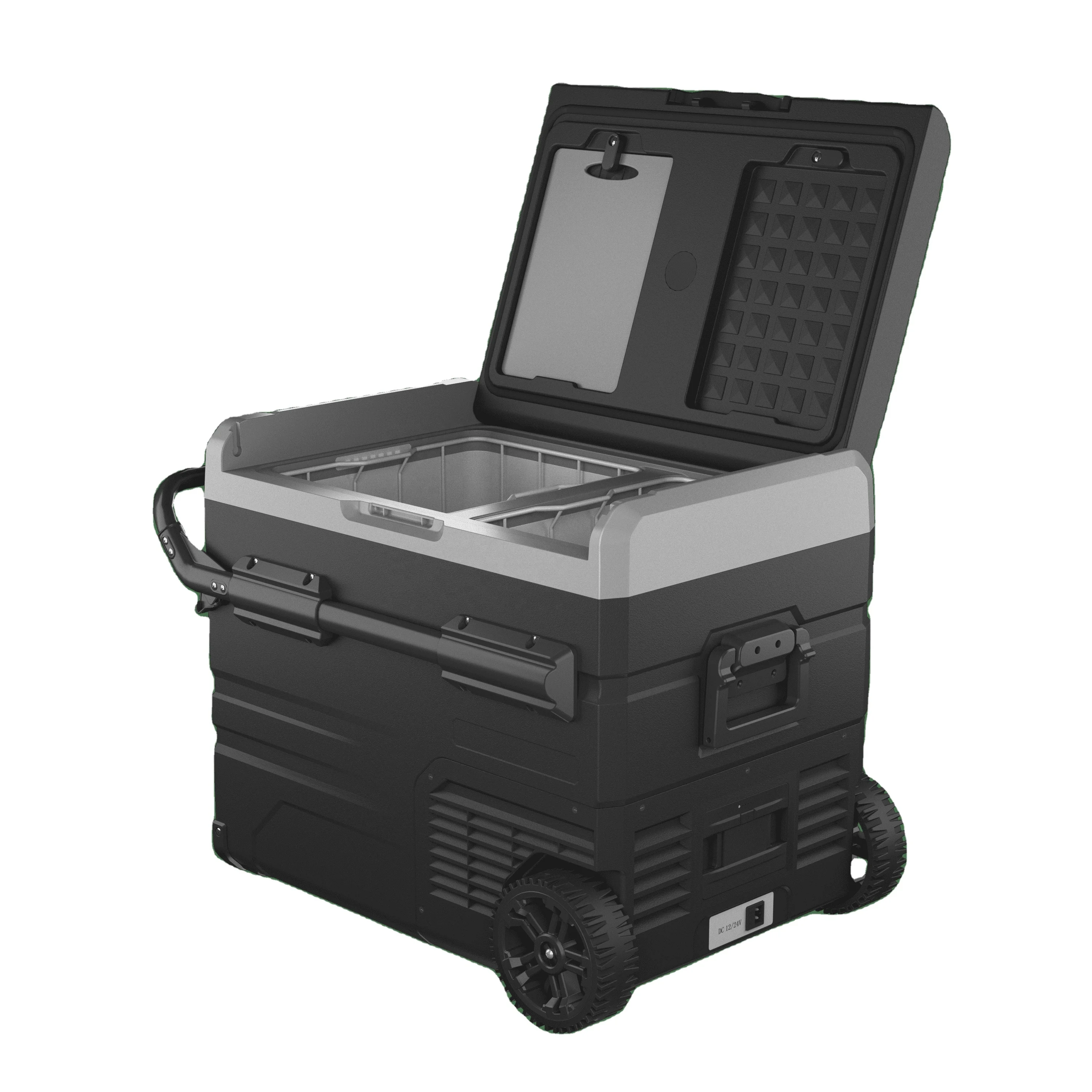 TWW115 Alpicool 115L DC 12V/24V power large storage baskets built-in LED light detachable battery portable car refrigerator