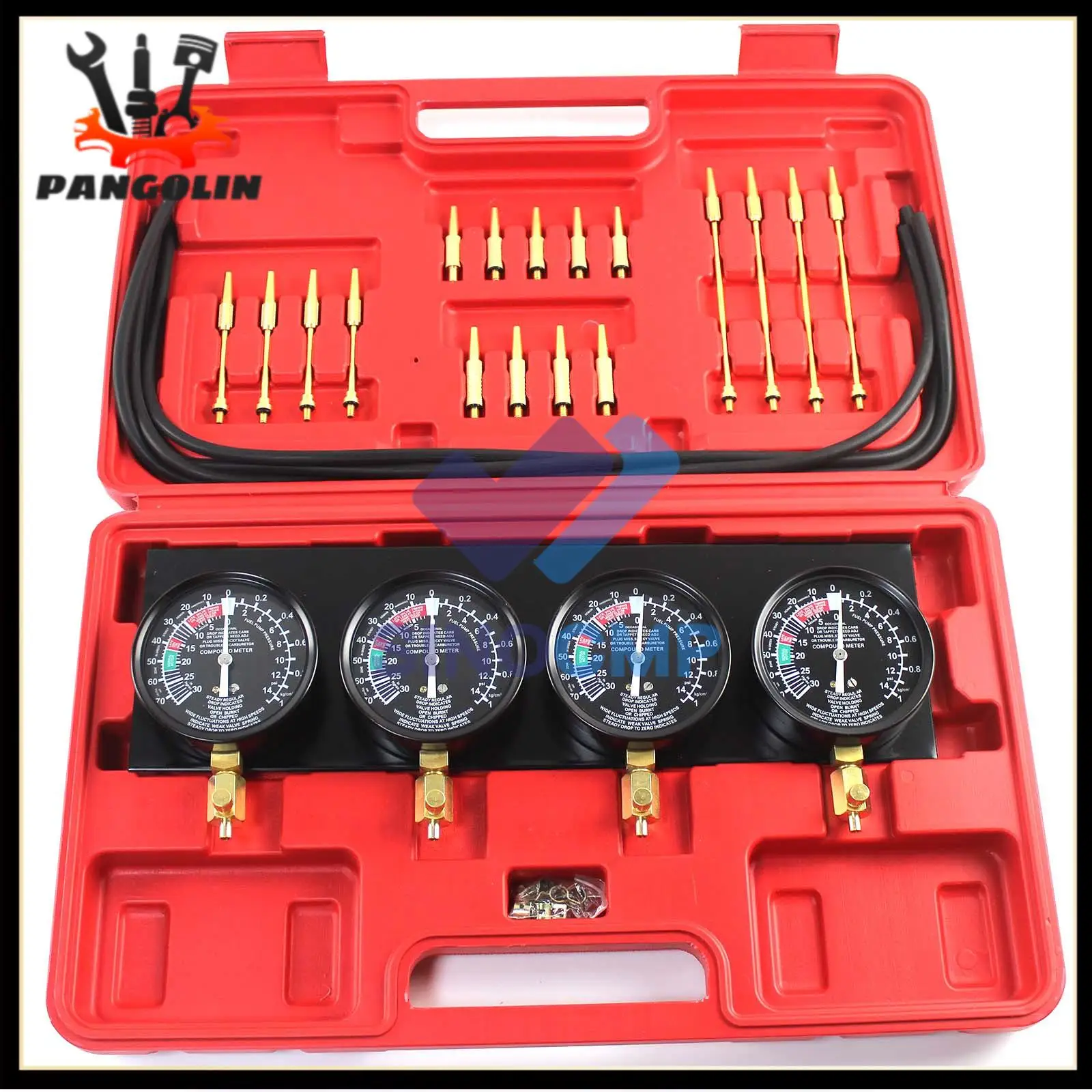 Fuel Vacuum Carburetor Synchronizer Carb Balancer Sync Gauge Set Synchronizer Gauges with Fixed Plate Car Repair Inspection Tool