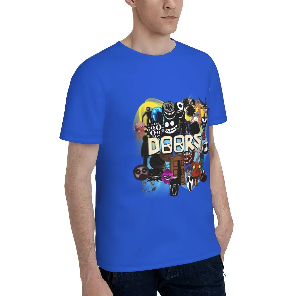 Doors All The Entities New Doors Game Update T-Shirt for Men polyester T Shirts Men's Tees Short Round Neck Summer Clothes Tops