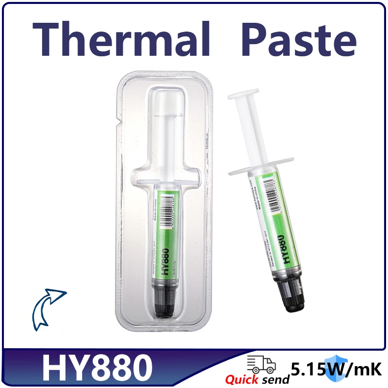 HY880 1g 5.15W/m-k Silicone Thermal Paste Heat Transfer Grease Heat Sink CPU GPU Chipset Notebook Computer Cooling Syringes