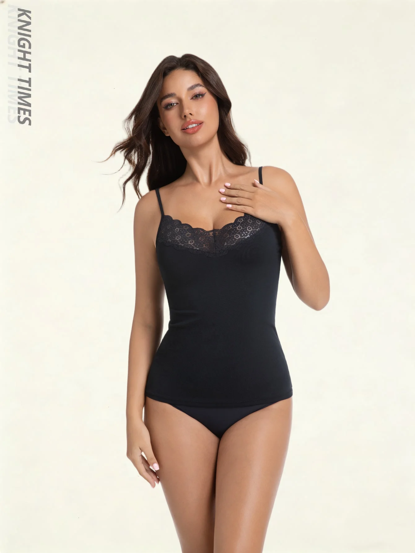 قميص بدون أكمام نسائي من قطعة واحدة من Knight Times، بدون أكتاف، دانتيل، ملابس نسائية أنيقة، ملابس داخلية مثيرة للخريف والشتاء