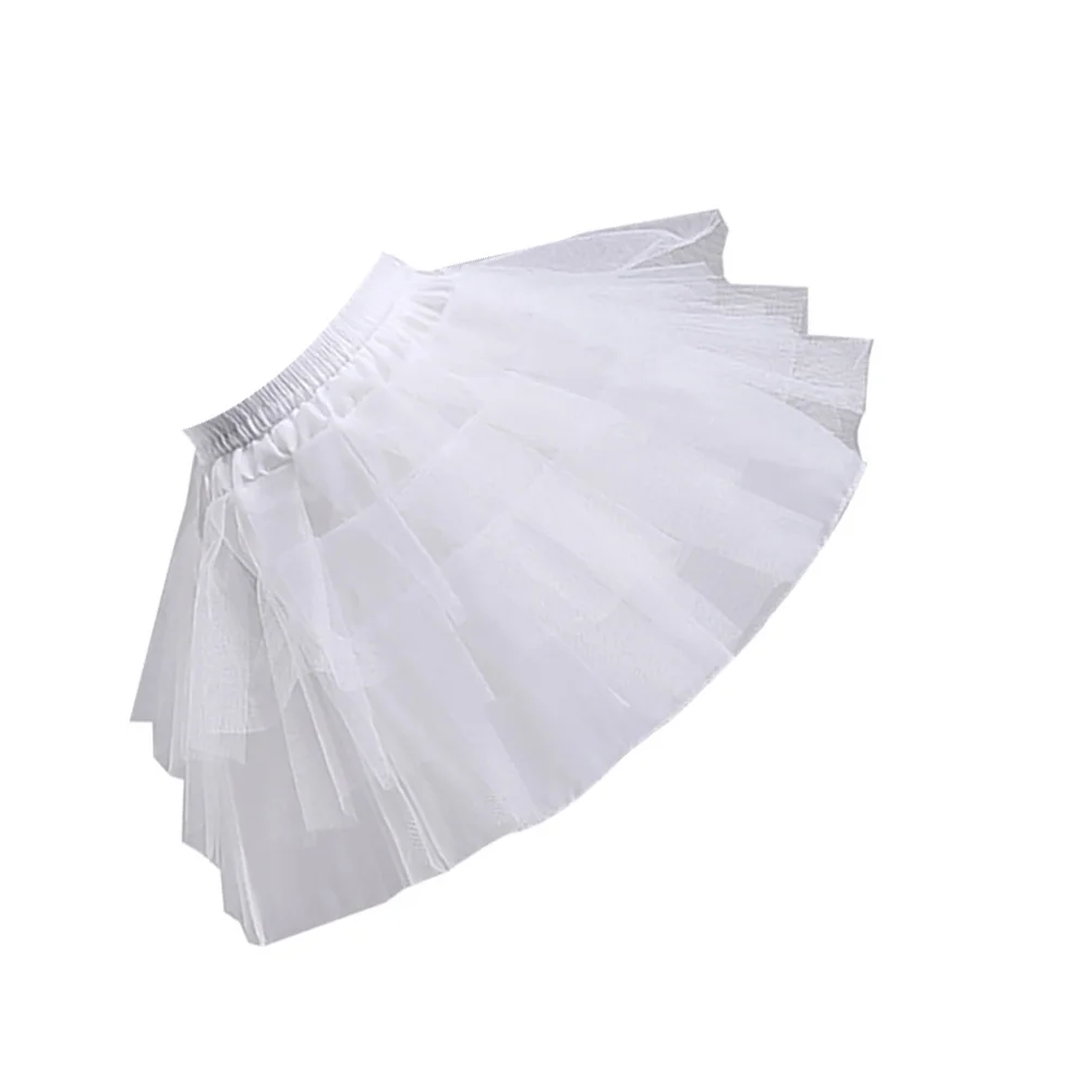 

Skirt Pannier Tutu Fashion Petticoat Cloth Underskirt Gauze White Ruffled Lolita Child