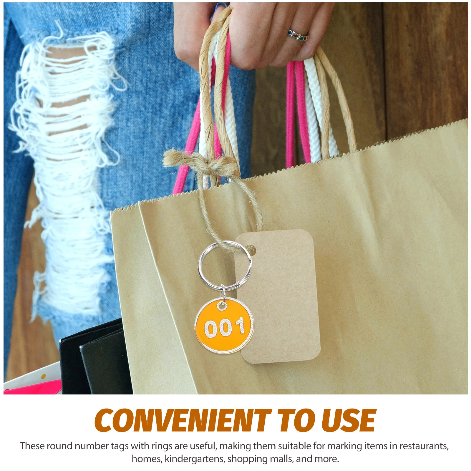 

30Pcs Portable Number Tag with Ring Easy Read Identification Key Labels for Organizing Items Key Tag Round Number Tags