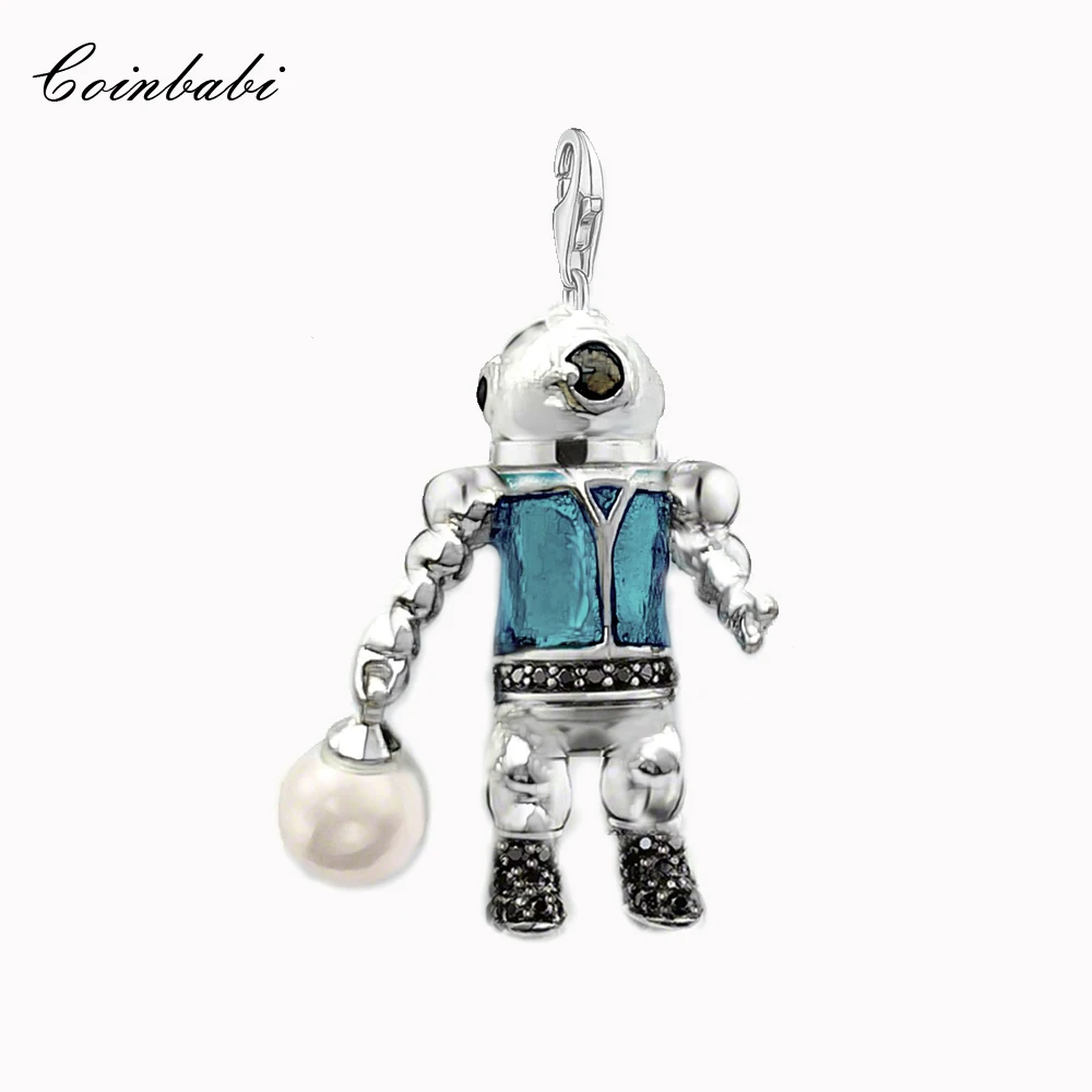 Pendant Aquanaut Diver Aliens With Pearl 925 Sterling Silver Fine Jewelry Accessories Fit  Necklace Trendy Gift For Women Man