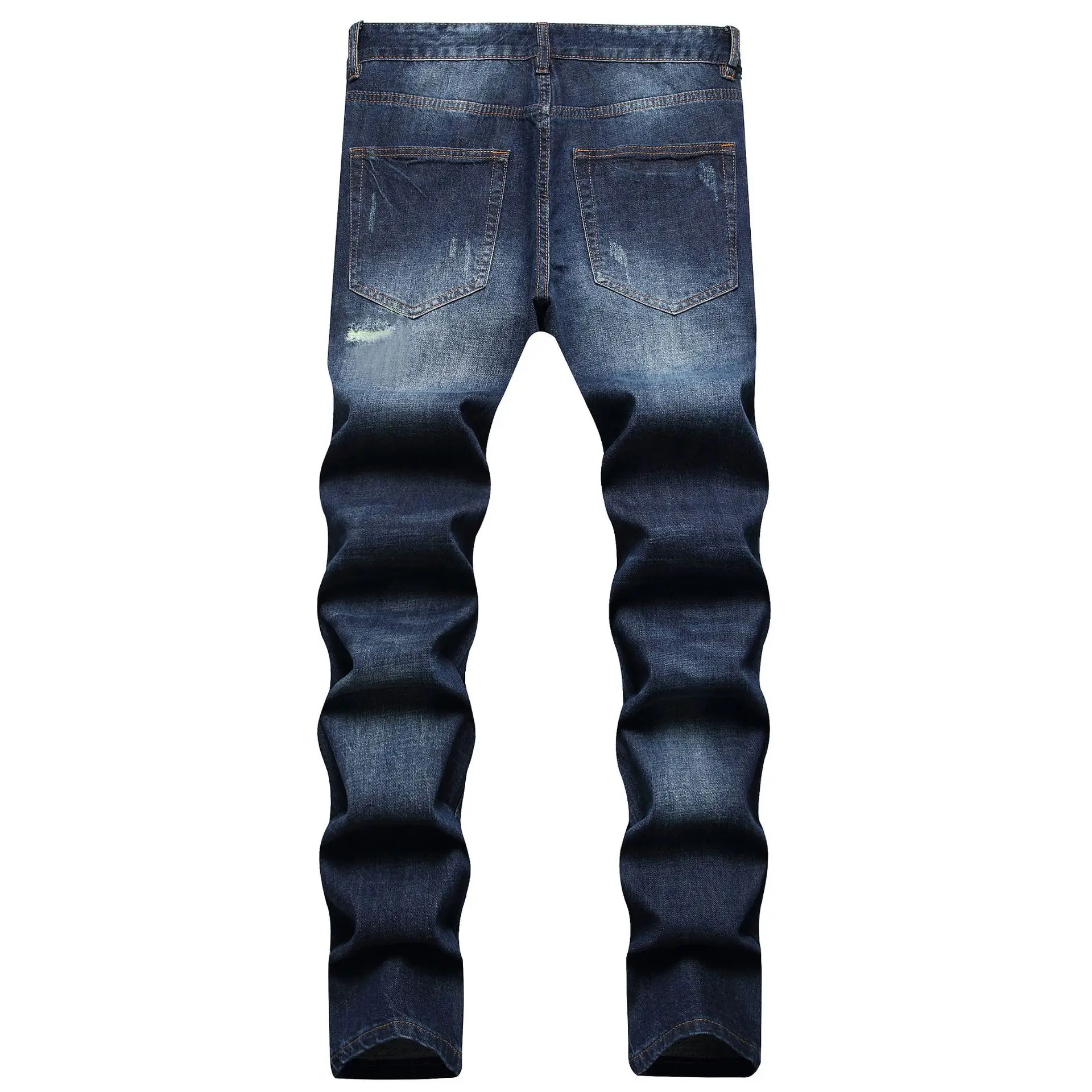 2023 New Classic Casual Business Men Jeans Fashion Street Biker Brand Slim Blue Denim Pants High Quality Luxury Male Trousers