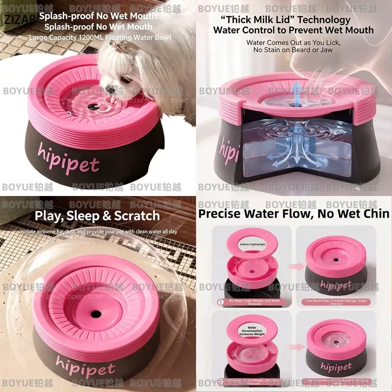 Pet Dog Bowls Floating Not Wetting Mouth Cat Bowl No Spill Drinking Water Feeder Plastic Portable Cat Bowl Outdoors