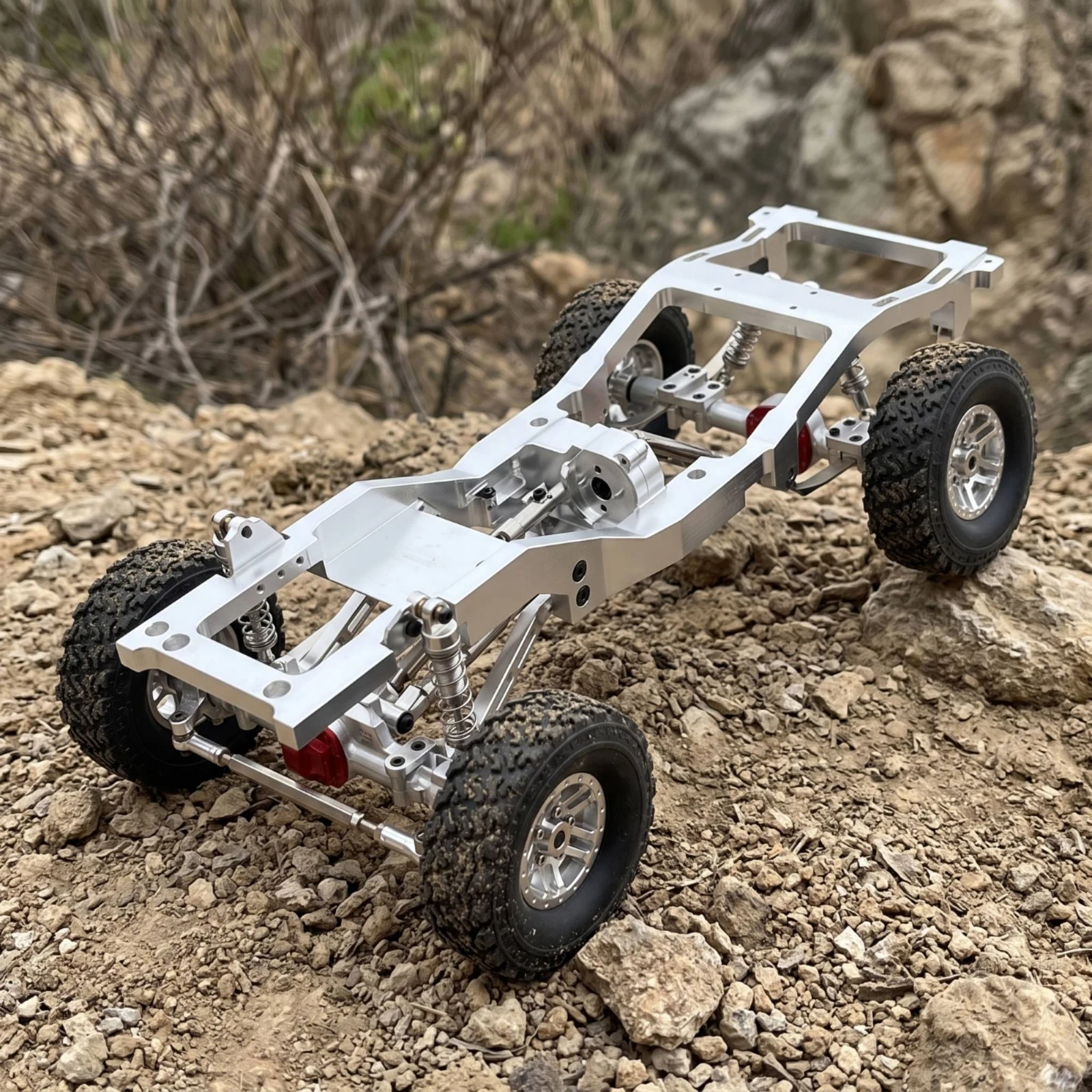 RC Car Chassis with Servo Arm Upgrade RC Crawler Chassis Frame Assembled 4x4 for Hobbyists, Custom Builds