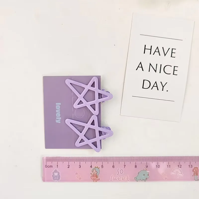 

2pc Colorful Star Hairpin Hair Side Clips Claw for Kids Childs Women Girls Vintage Gift Hair Accessories Ornamen