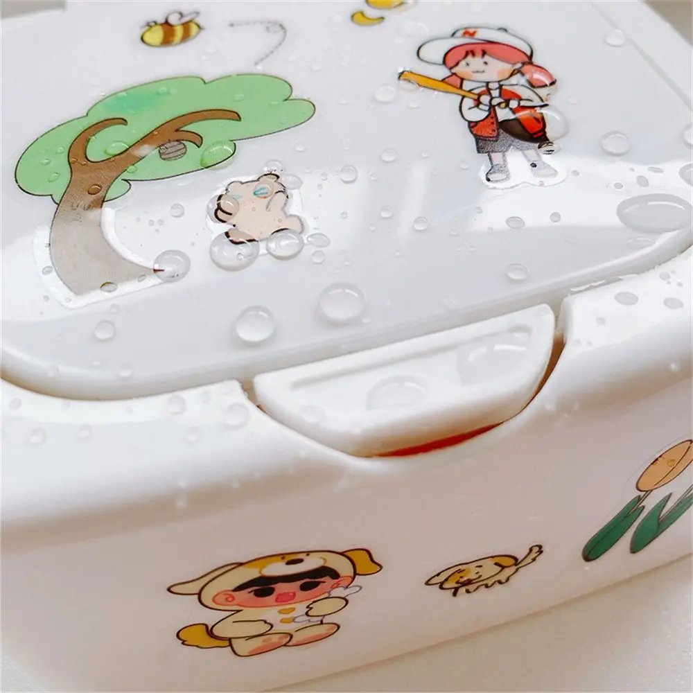 Multi-functional Desk Organizer Box Large Capacity Plastic Box Sticker Storage Box Rectangle with Lid Stationery Containers