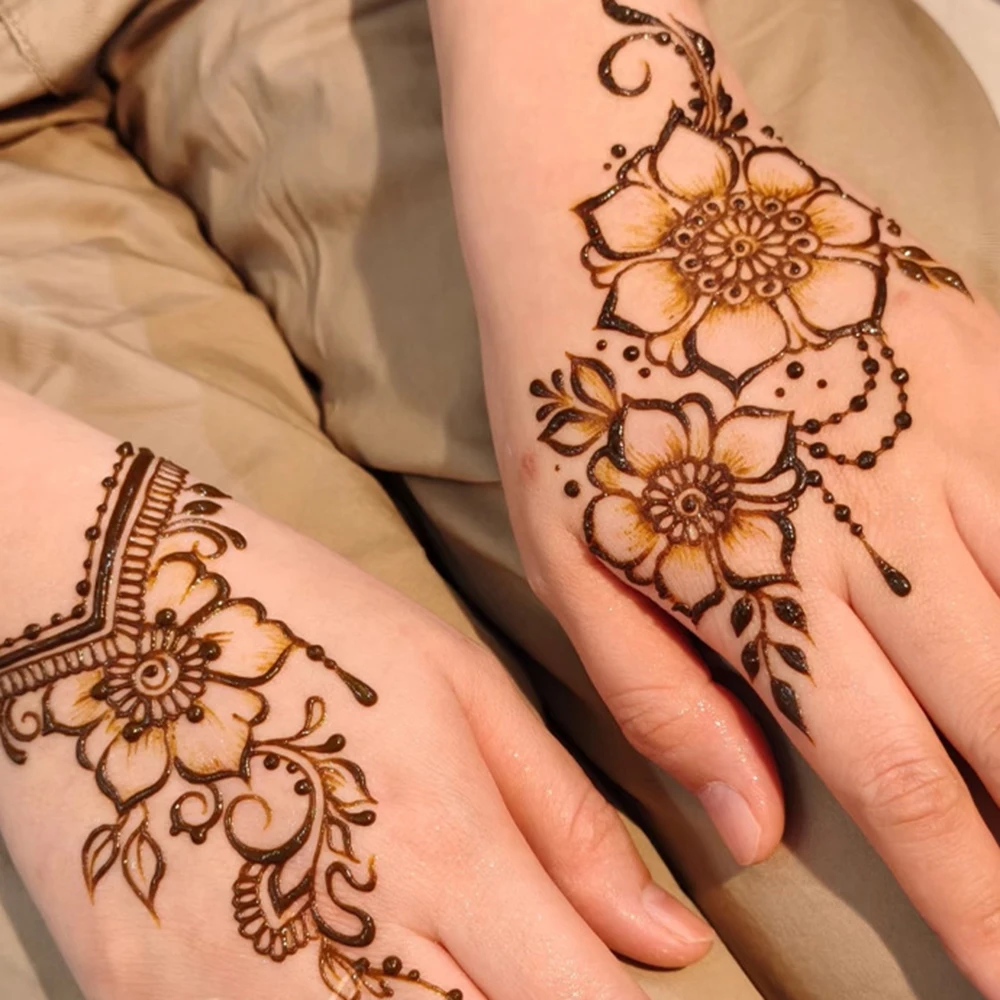 Dark Red Black Brown Henna Tattoo Paste Hand-drawn Tattoo Temporary Indian Henna Cones For Tattoo Body Special Body Art Paint