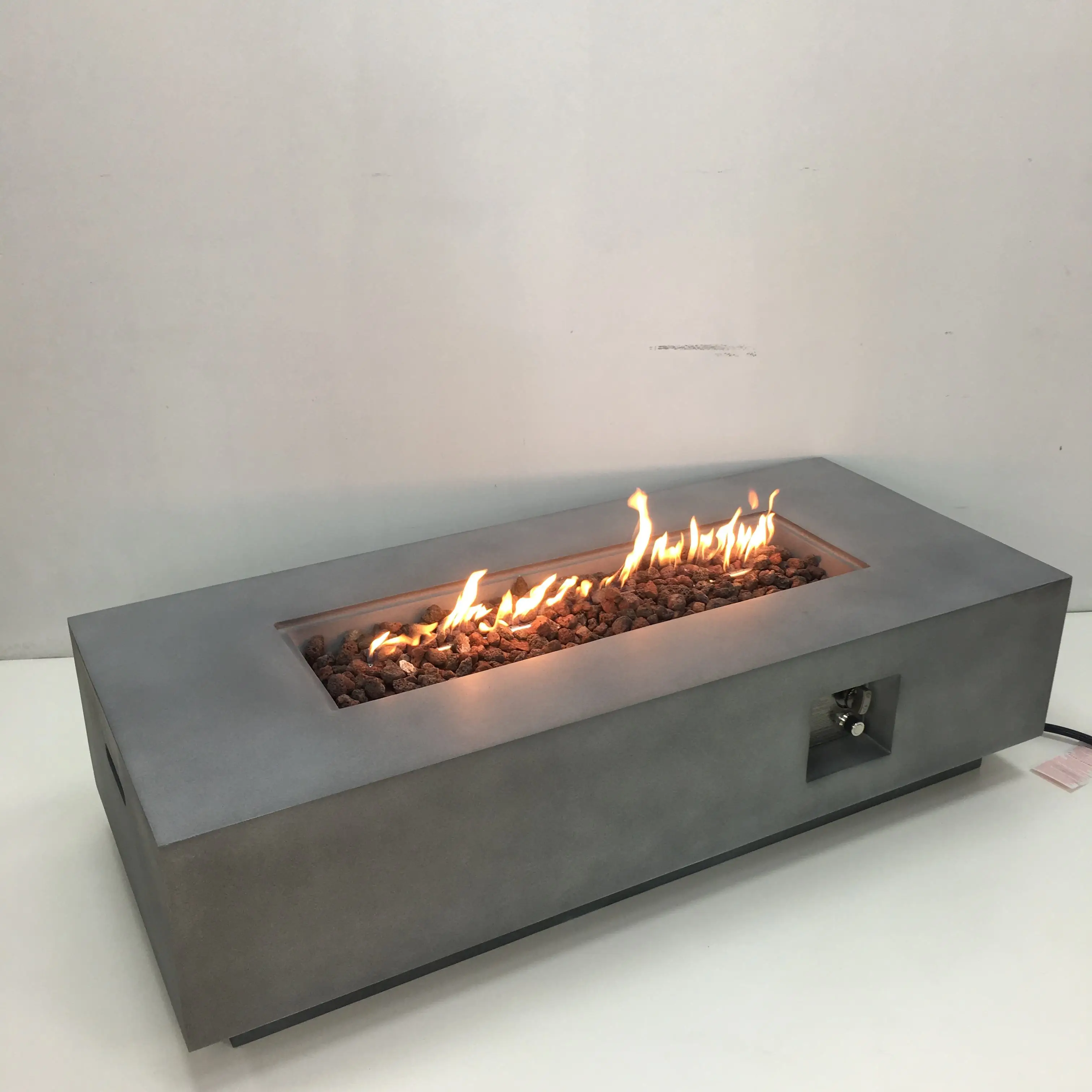 Stylish Rectangular Fire Pit Natural Gas Great for Patio and Garden Use