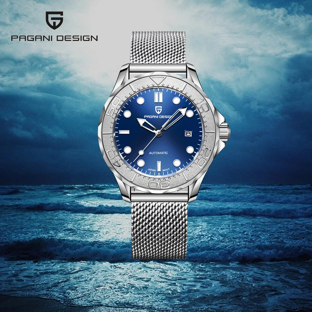 

Часы PAGANI DESIGN, роскошные механические часы с градиентным циферблатом для мужчин, из нержавеющей стали, с сапфировым стеклом, водонепроницаемые, 100 м, автоматические часы