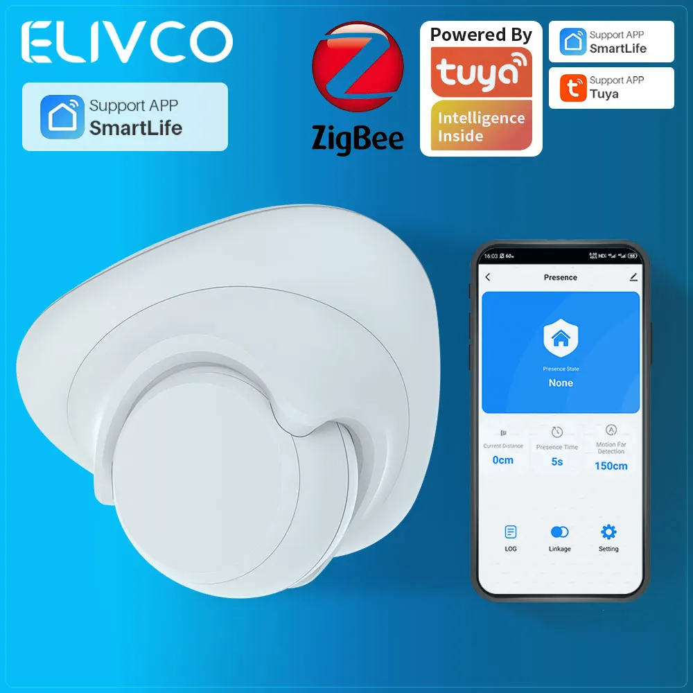 

Tuya Smart ZigBee Human Presence Detector 24G mmWave Radar Sensor Human Body Sensing Detection Motion PIR Smart Life APP