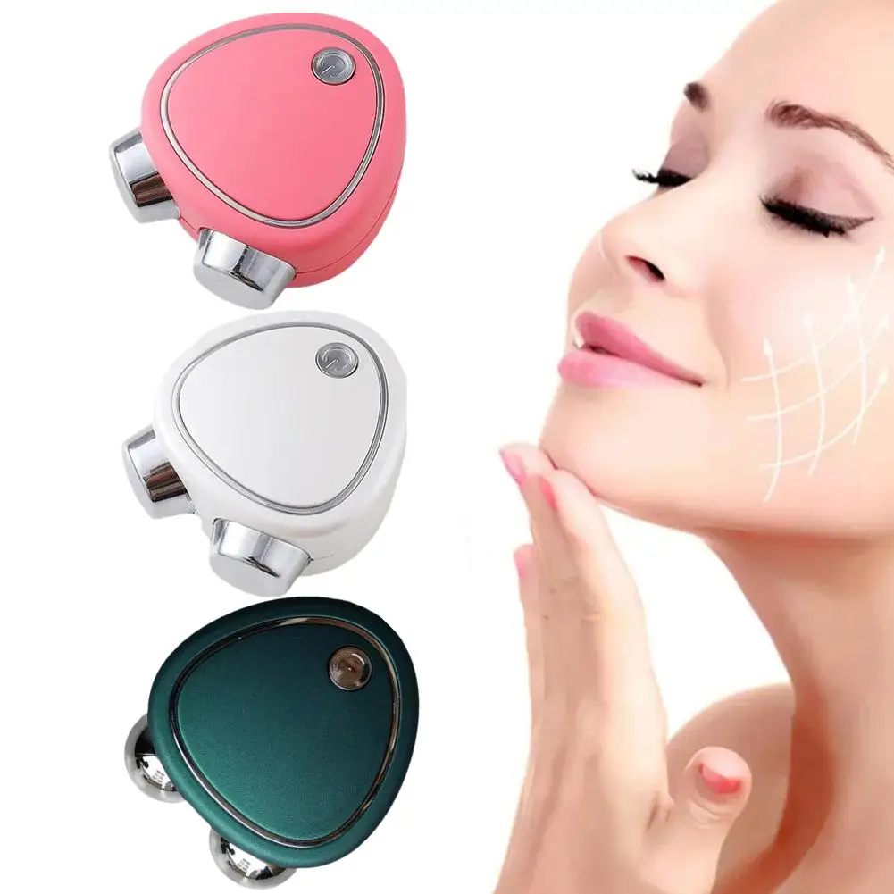 

New Portable Facial Micro-current Beauty Instrument For Lifting Thinning And Reducing Edema With Double Roller Massager For Face