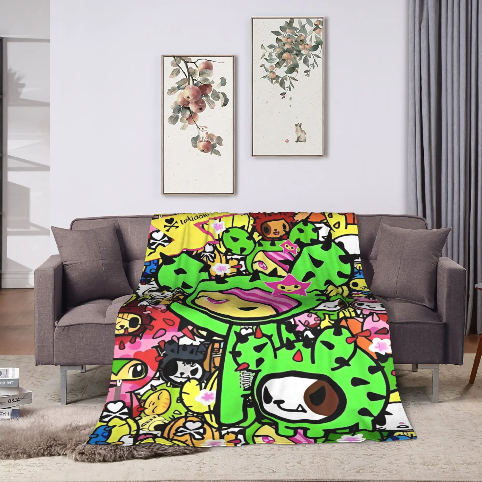 Tokidokis Kawaii Donutella Sandy Unicorno Flannel Blanket Winter Warm Throw Blanket for Girls Home Decor Bedspread Bed Cover