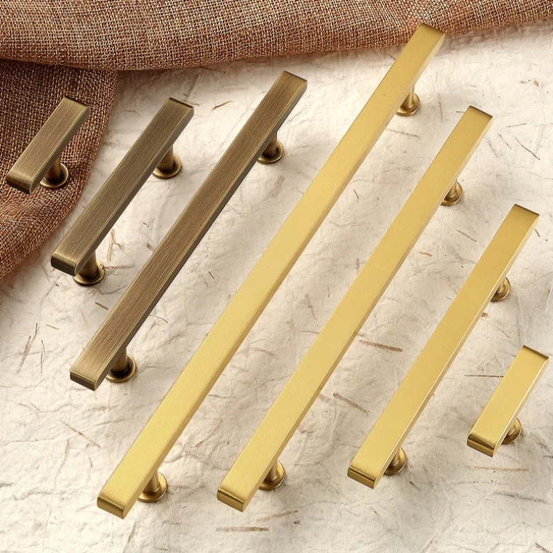 Nordic Vintage Brass Furniture Handles Bronze Cupboard Wardrobe Dresser Drawer Handles Wardrobe Kitchen Cabinet Storage Handles