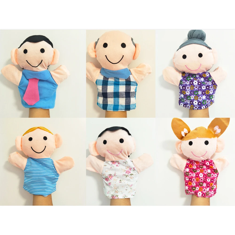 Bébé doux maman papa membres de la famille marionnette à main enfants jouet en peluche pour enfant