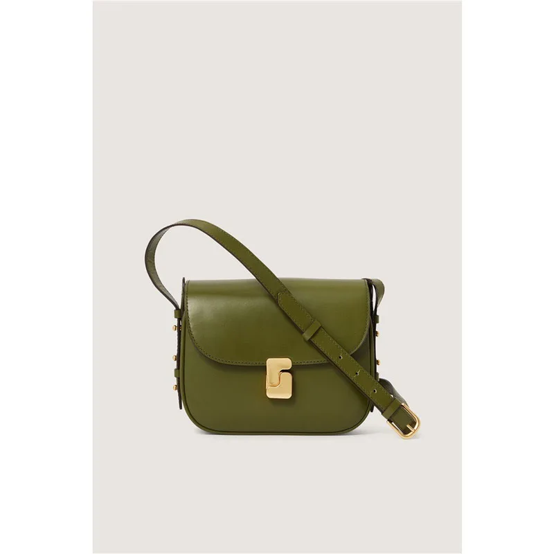 

SOE French Niche Women's Genuine Cowhide Small Square Clutch Handbag Premium Vintage Chic Shoulder Crossbody Bag