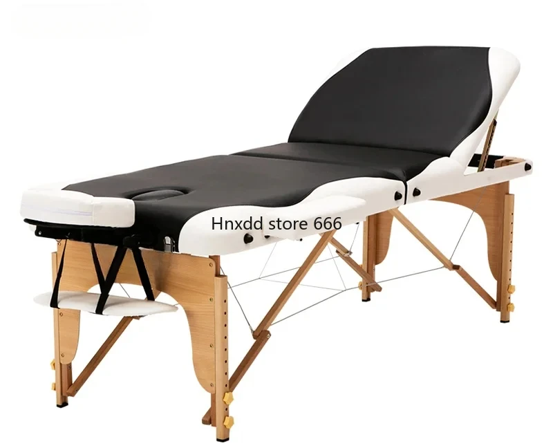 Adjustable Folding Massage Bed Physiotherapy Massage Bed Solid Wood Tattoo Facial Bed Widened Household Multifunctional