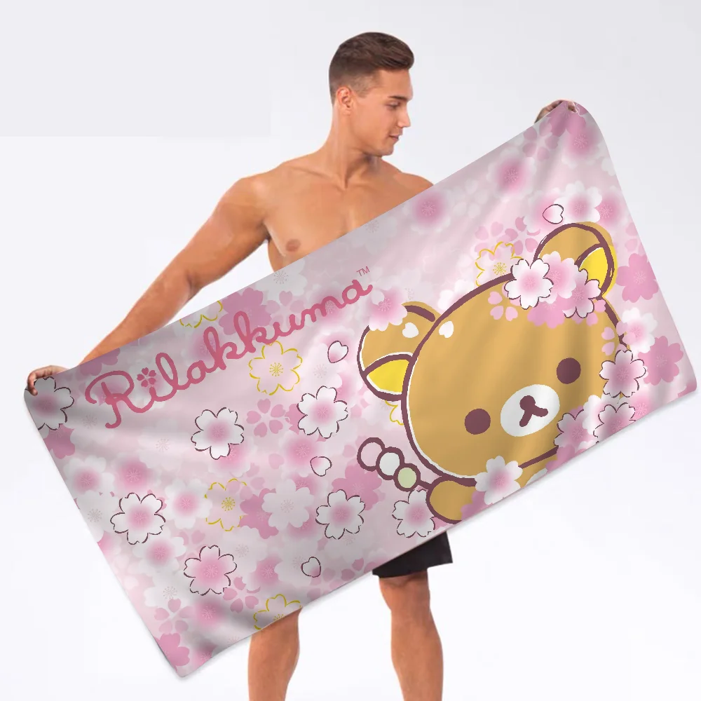 Cute Rilakkuma Bear Towel Microfiber Beach Towel Absorbent Quick dry Soft Yoga Swimming Resort Mountain Climbing Towel