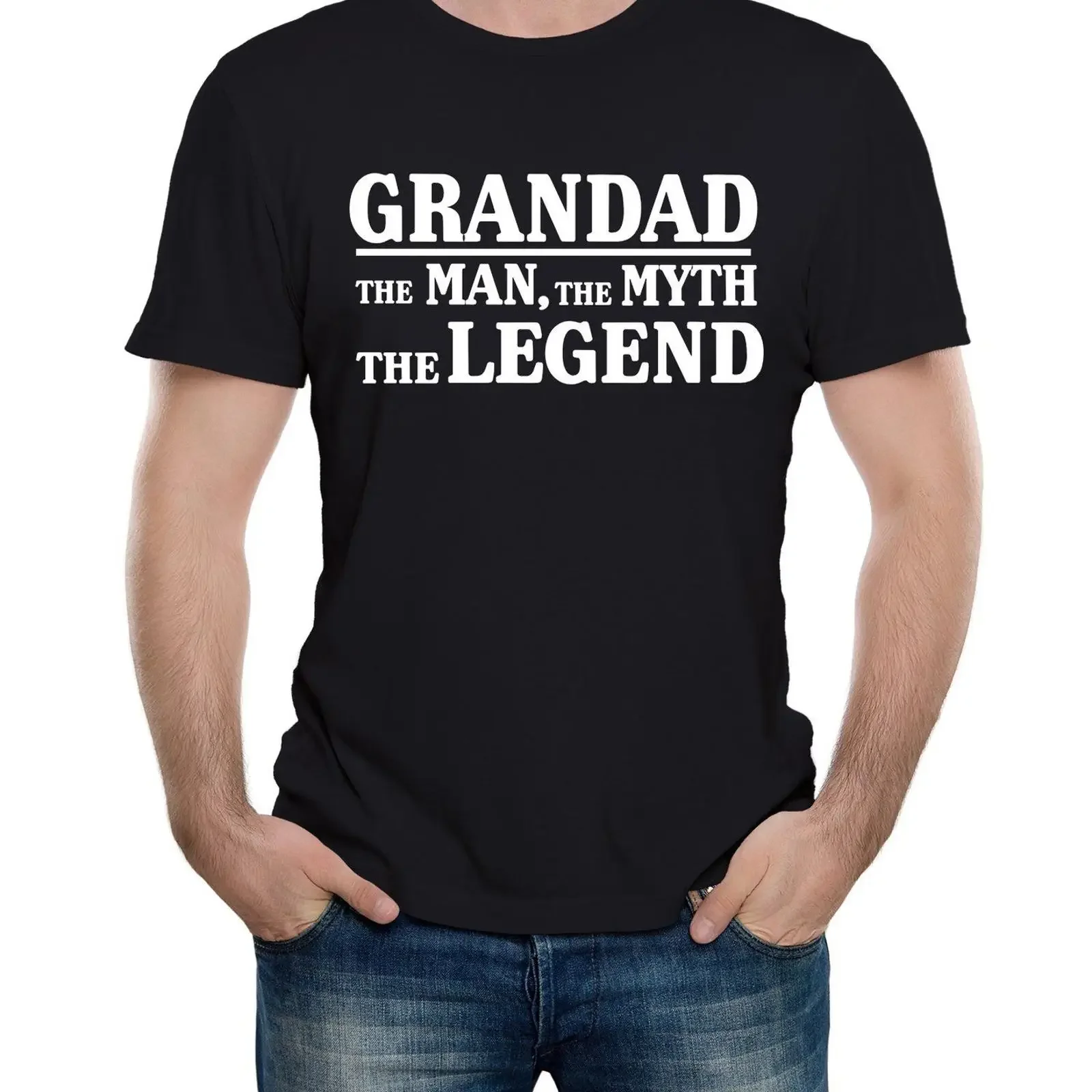 Opa die Legende T-Shirt Lustiges Geschenk für Opa/Vater zum Vatertag Vintage Gewaschene Streetwear Bequem Dehnbar Lässig