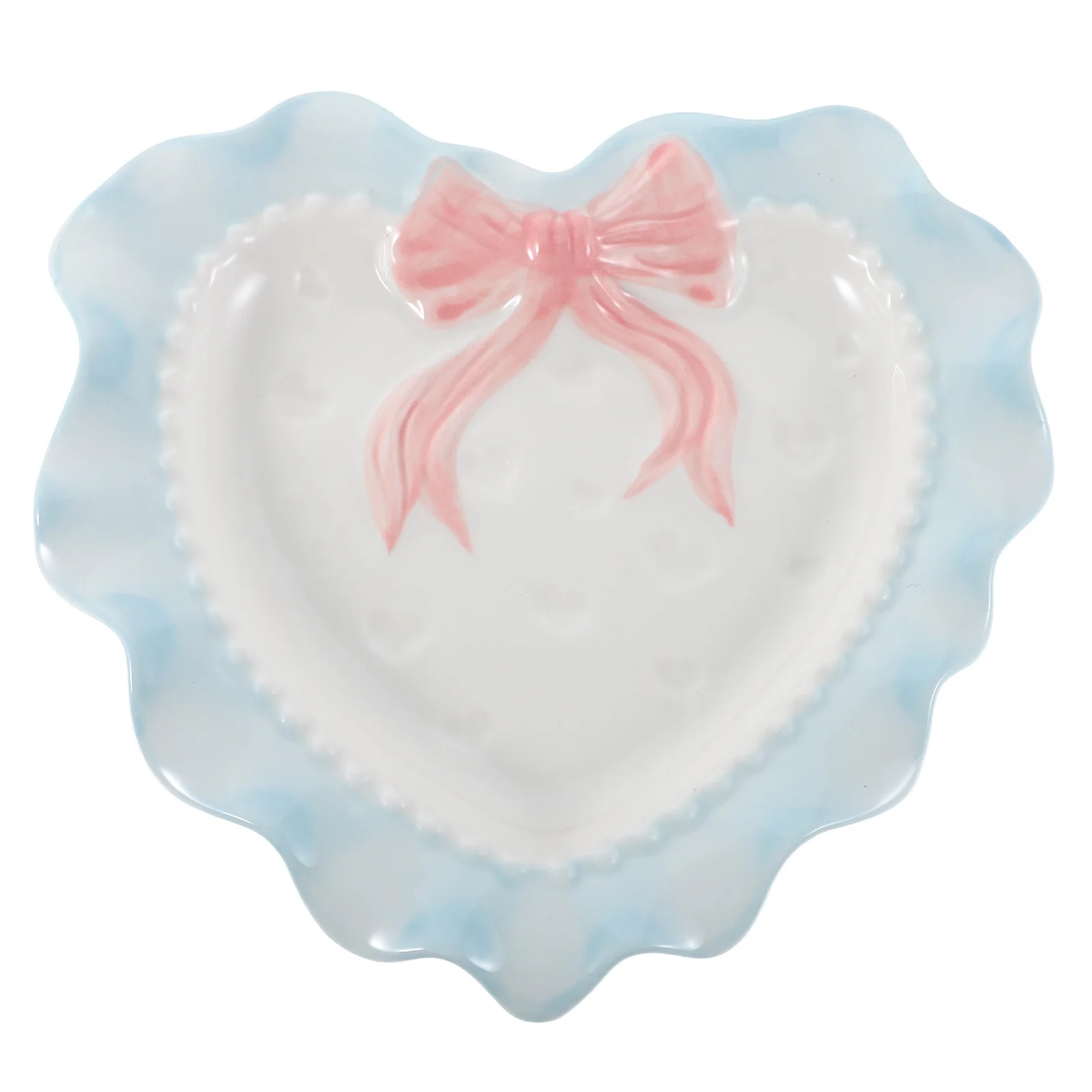 

Creative Ceramic Tableware Heart Shaped Snack Plate For Desserts Fruits Cakes Decorative Fruit Plate Kawaii Serving Dish